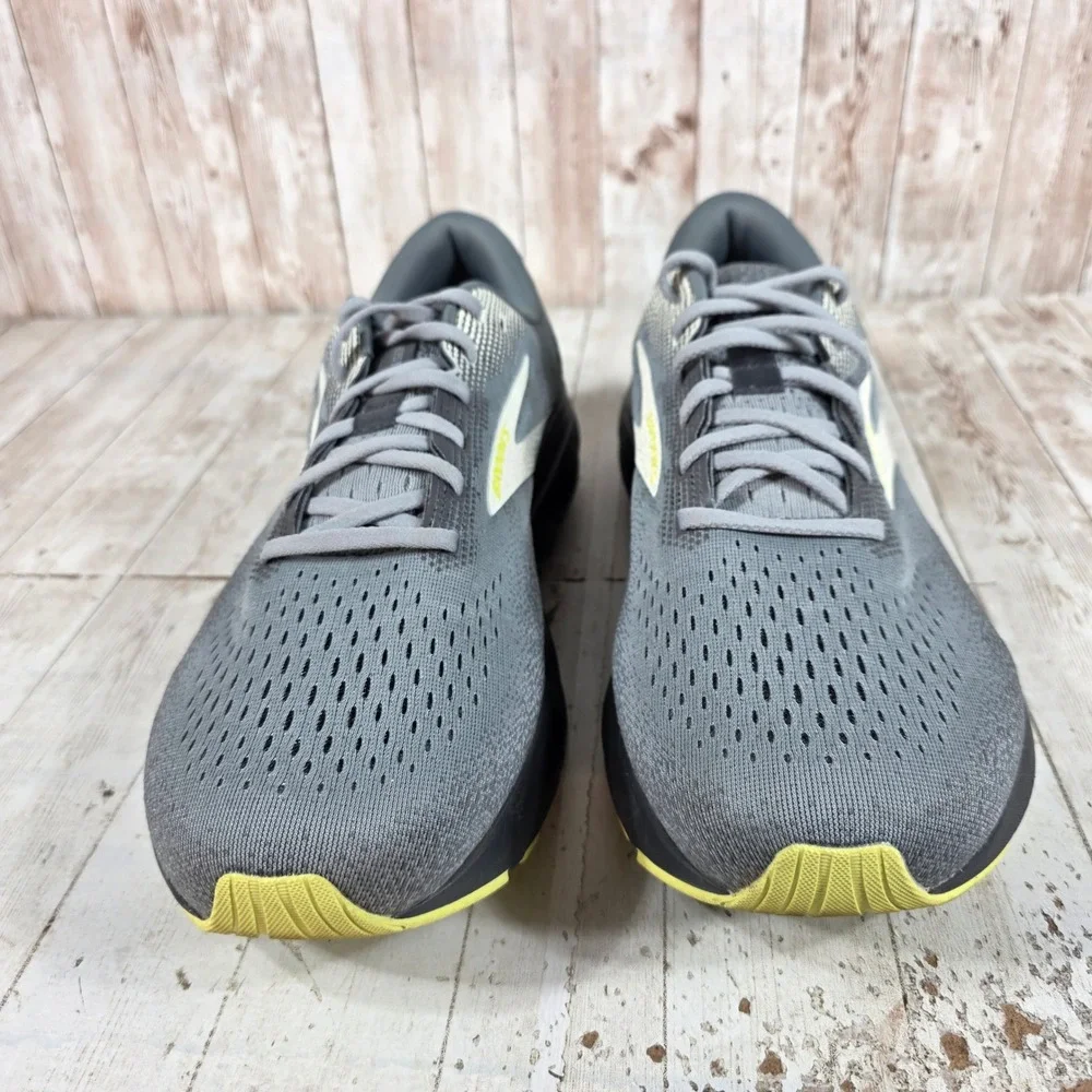 Brooks Ghost 16 Mens Running Shoes Grey Lime Extra Wide 4E 1104184E040 Size 13
